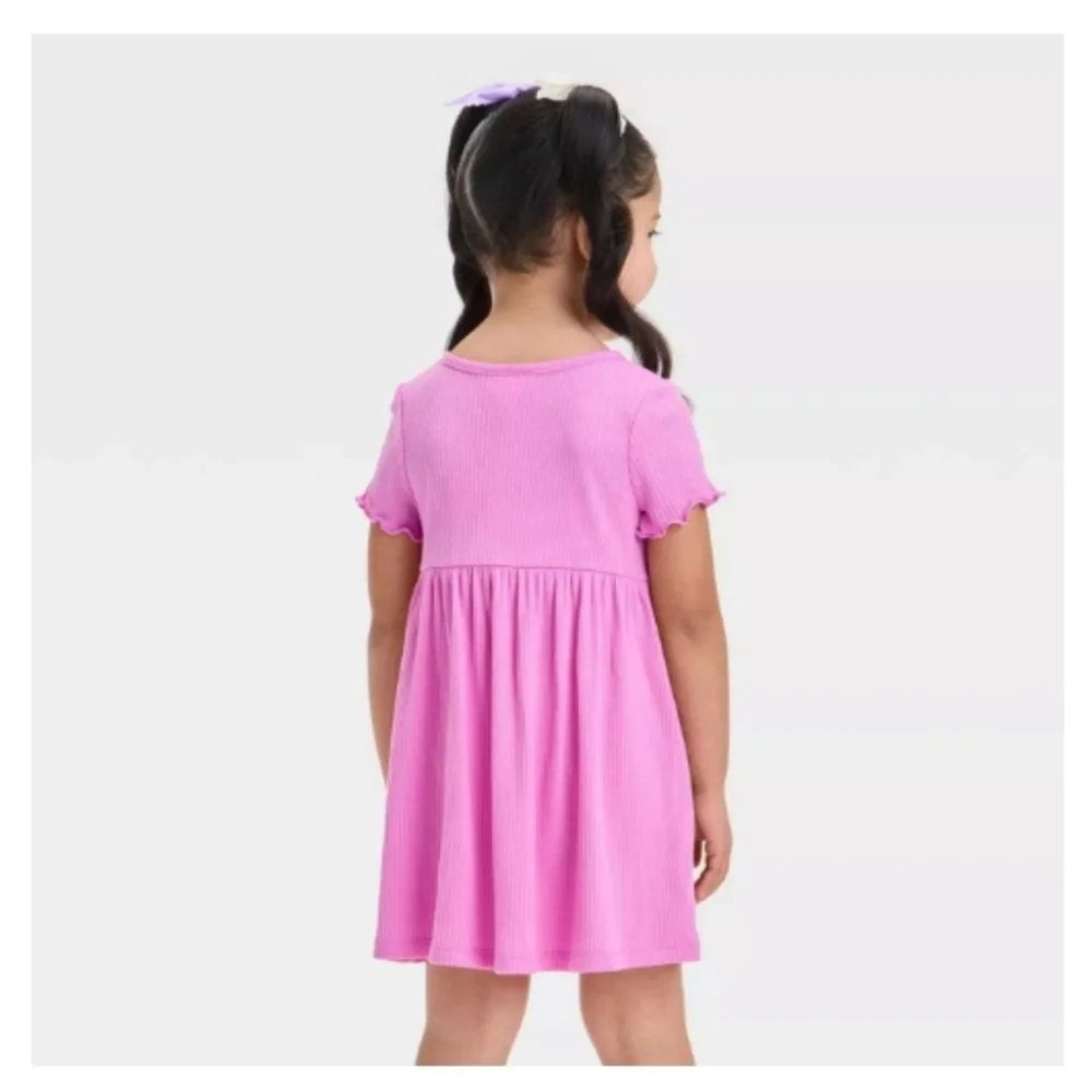 Cat & Jack Toddler Girls Pink Short-Sleeve Dress Size 4T NWT!